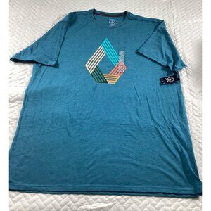 Volcom Mens XXL Graphic Tee Modern Fit Cotton Blend Blue NWT Outdoor T-shirt